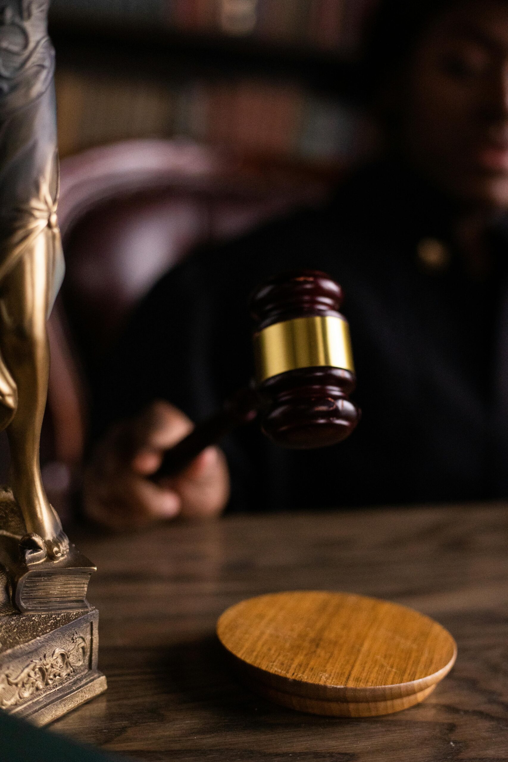 Person Holding a Gavel